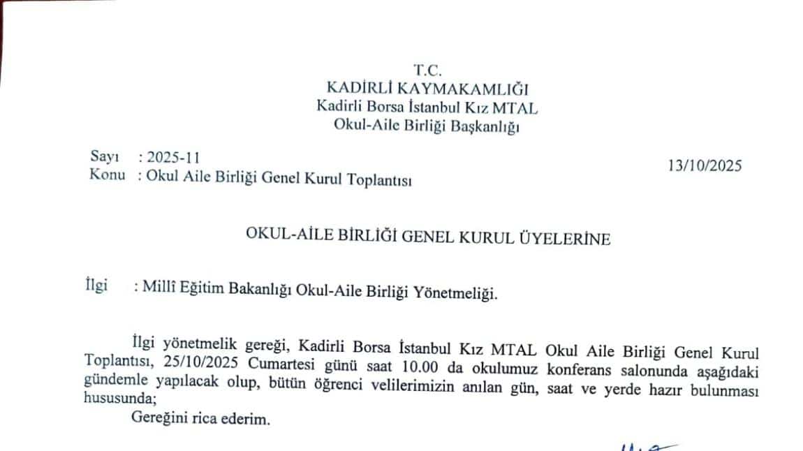 2025-2026 OKUL AILE BİRLİĞİ TOPLATISI 